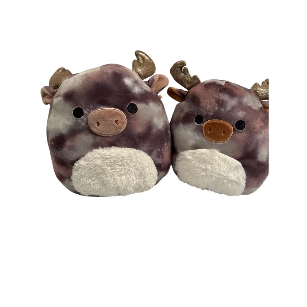 Moose Greggor Squish Mallow Lot of 2 Plush 8" and 5" Kellytoy